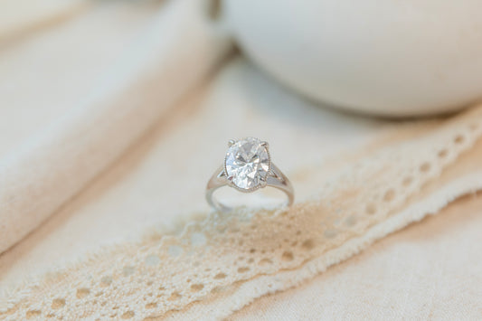 Oval Split Shank Engagement Ring