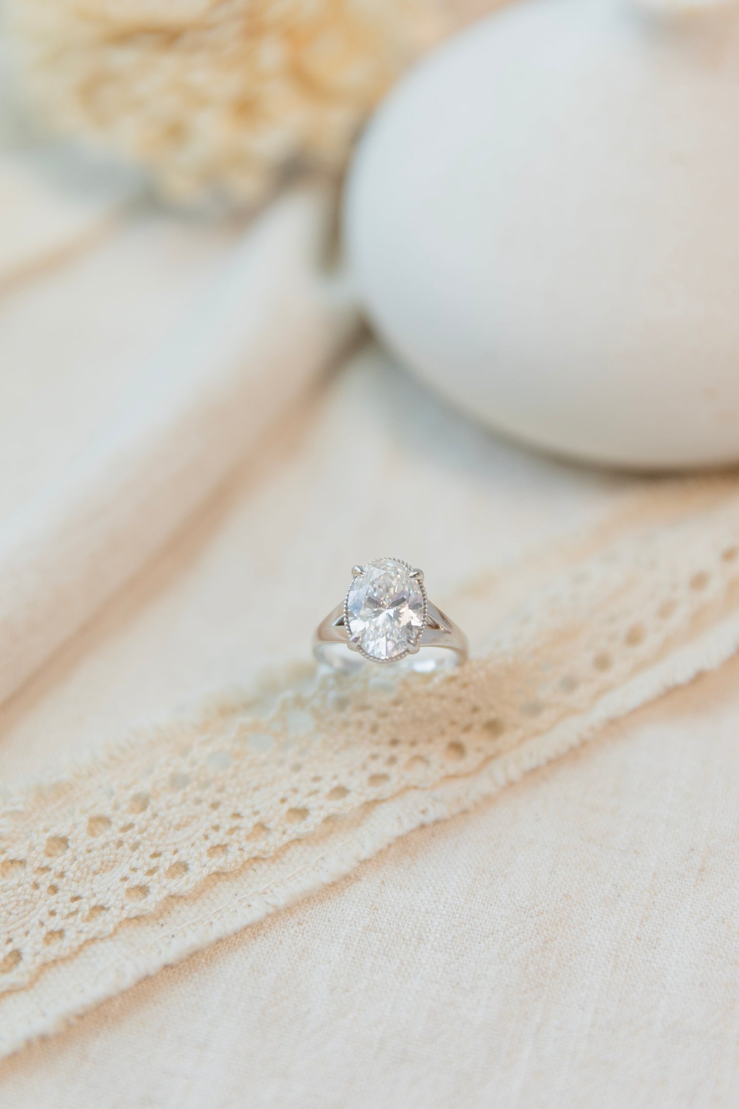 Oval Split Shank Engagement Ring
