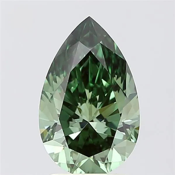 2.04 Fancy Vivid Green Pear Ring