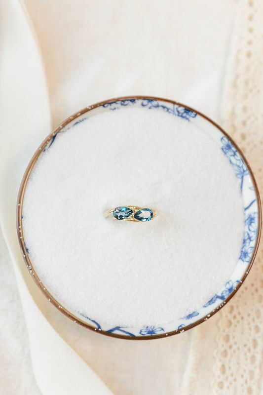 London Blue Topaz Curved Ring