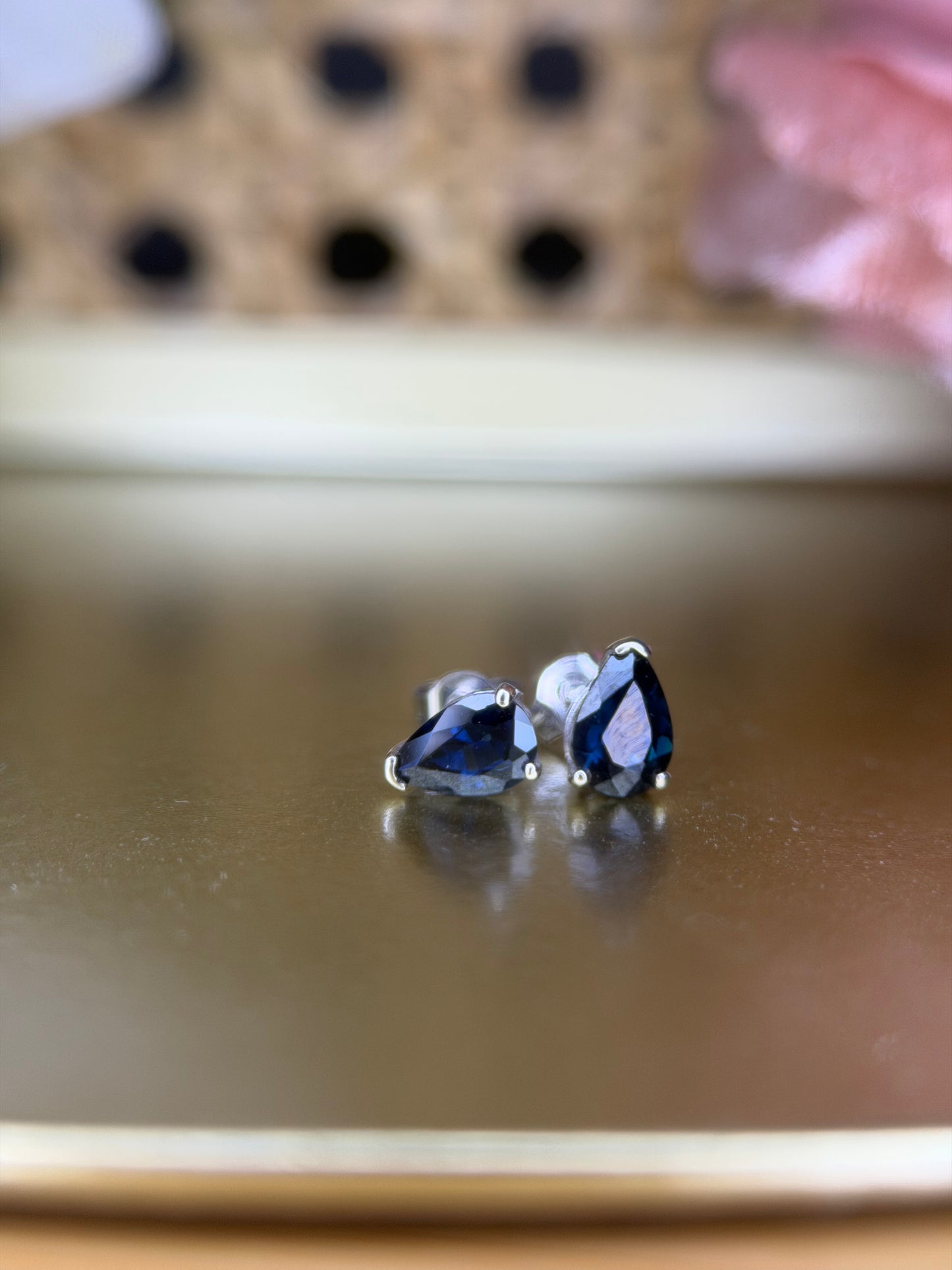 Pear Sapphire Studs